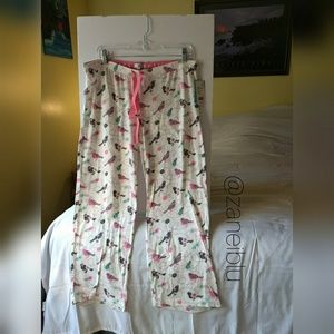 Insomniax Cream Sleep Pants with Bird Print